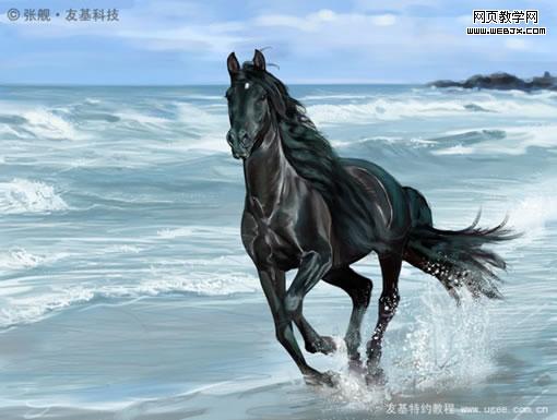 Painter绘制海边奔马8