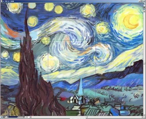 Painter教程:临摹国际大师梵高的《星夜》11