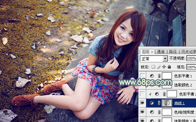 Photoshop打造甜美的秋季阳光色外景美女图片10