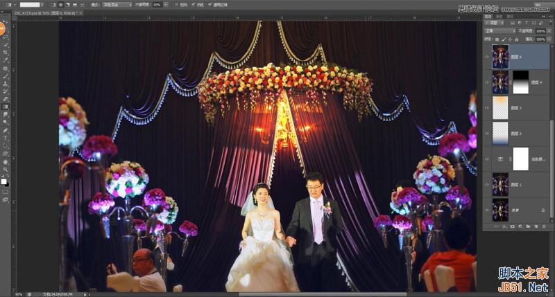 Photoshop详细解析室内婚片婚宴的整体色彩处理教程8