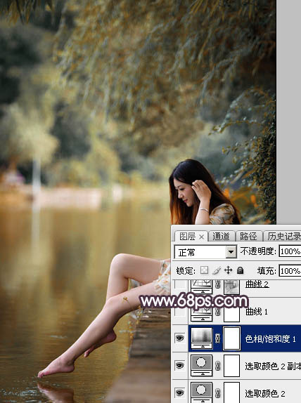 Photoshop打造高对比的暖色水景美女图片14