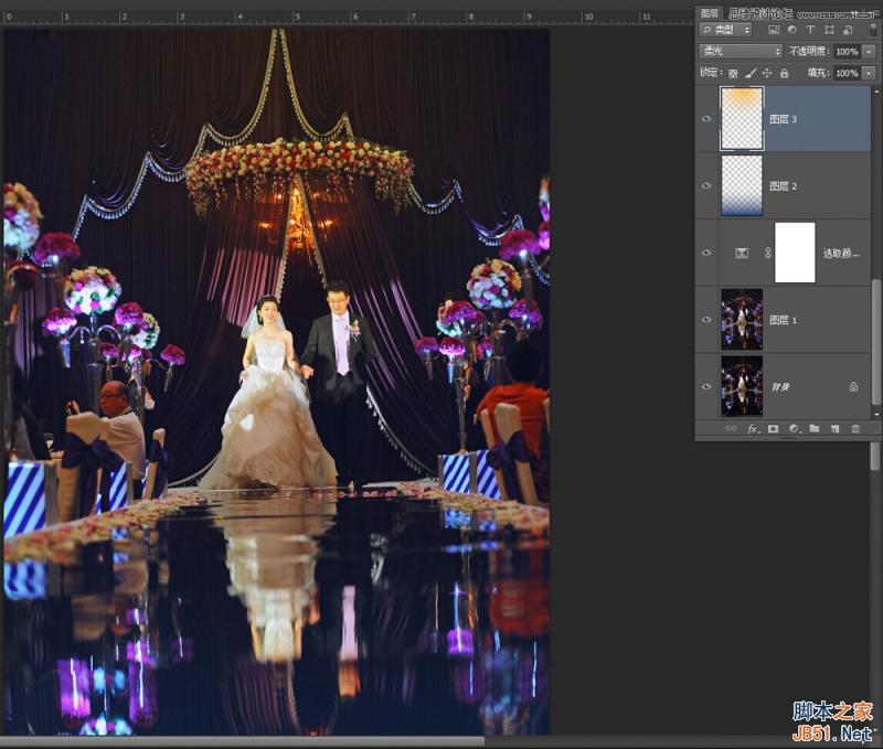 Photoshop详细解析室内婚片婚宴的整体色彩处理教程6