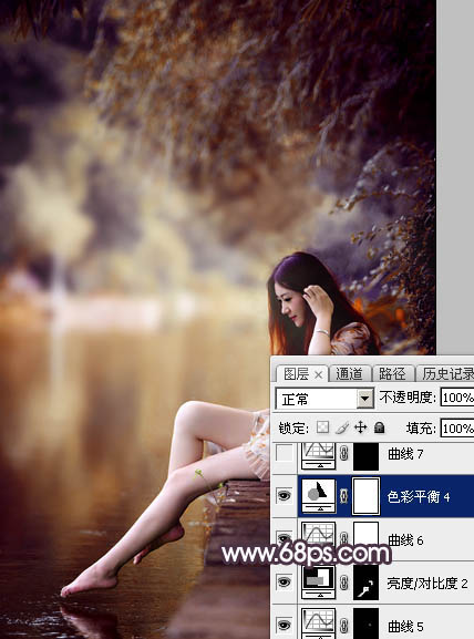 Photoshop打造高对比的暖色水景美女图片42