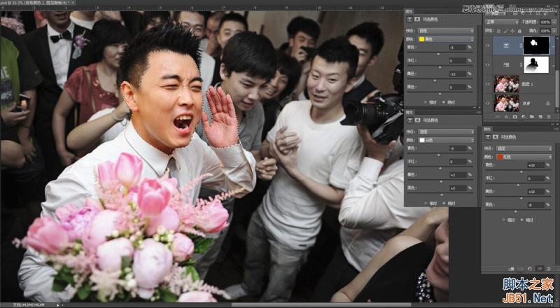 Photoshop详细解析室内婚片婚宴的整体色彩处理教程15