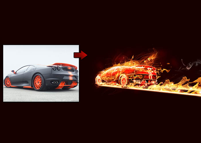 Photoshop打造超酷的火焰汽车3