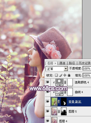 Photoshop打造淡美的粉褐色外景美女图片35