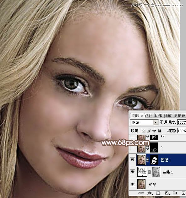 Photoshop超详细给满脸麻子的女人磨皮8