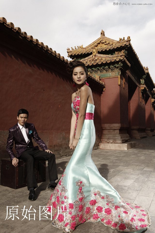 Photoshop解析中国风婚纱样片后期商业精修过程1