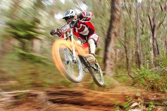 Photoshop设计超酷的火焰动感自行车教程7