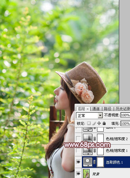 Photoshop打造清新的淡红色夏季美女图片3