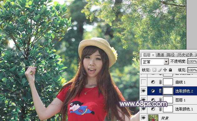 Photoshop打造唯美的秋季阳光树林人物图片5
