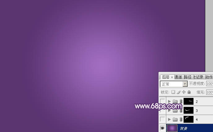 Photoshop制作飘逸的多弧度紫色绸带3