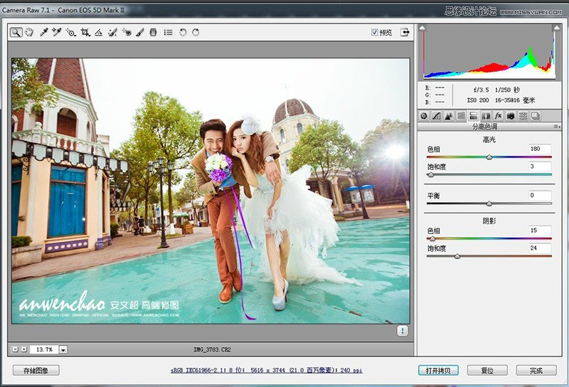 Photoshop调出韩式婚纱照梦幻童话效果4