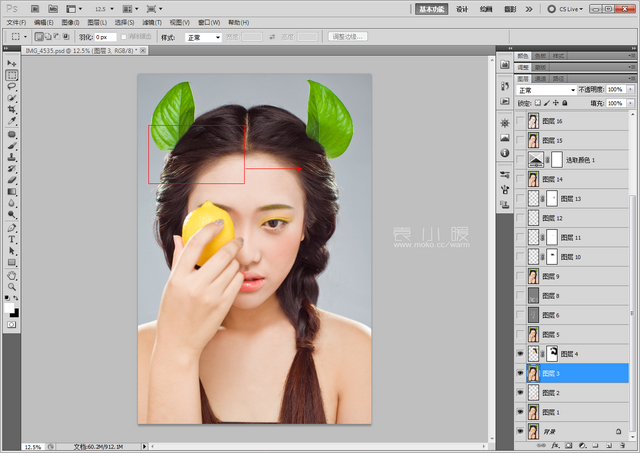 在Photoshop中打造水果妆面的人像图片后期8