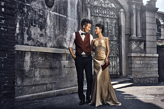 Photoshop打造华丽质感的古代建筑婚纱照3
