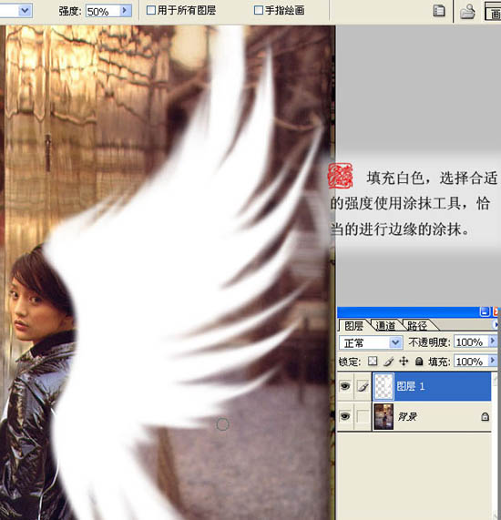 Photoshop给人物图片添加梦幻翅膀6
