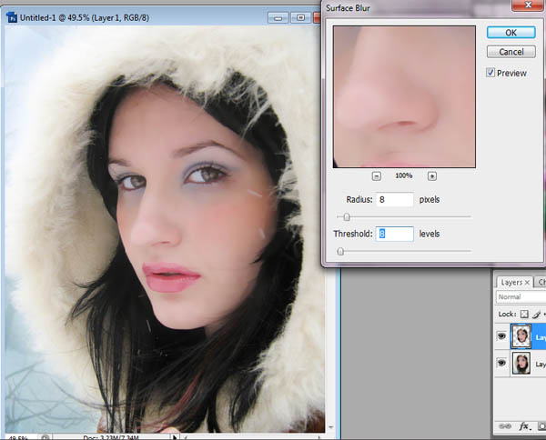 Photoshop打造完美的冬日彩妆人像6