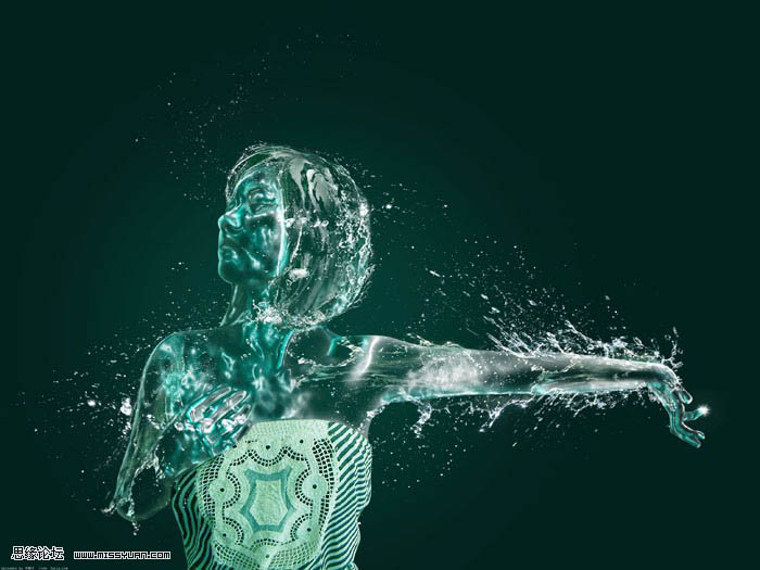 PS把照片变成水人效果2