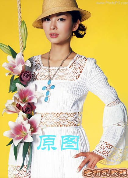 PS把普通美女照片处理为怀旧老照片效果3