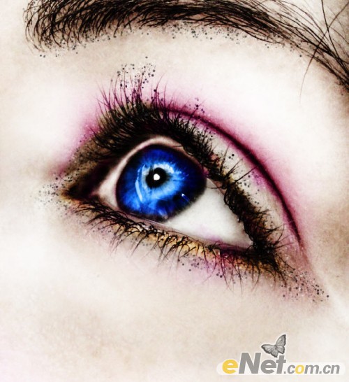 PhotoShop打造漂亮的蓝色眼睛眼妆效果教程1