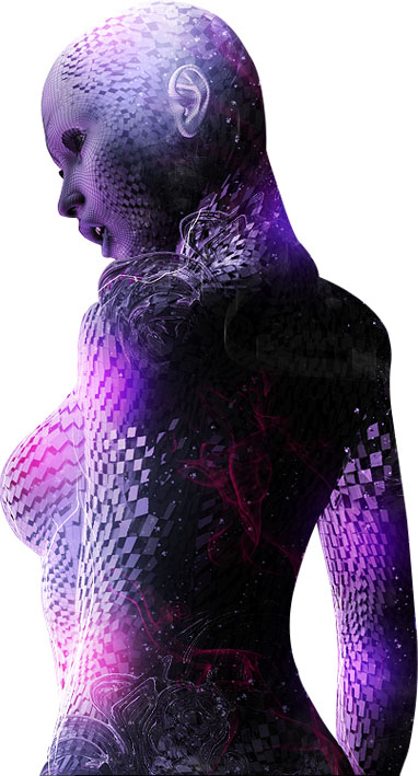 Photoshop给人物模型加上绚丽的紫色背景2