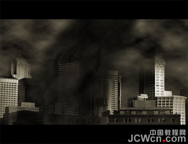 PS打造被沙尘暴笼罩的黑暗城市画面效果教程1