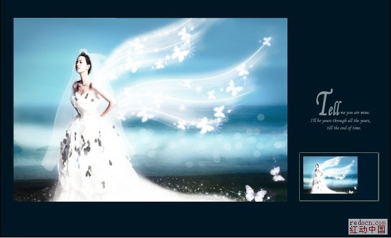 Photoshop打造梦幻天使婚片教程2