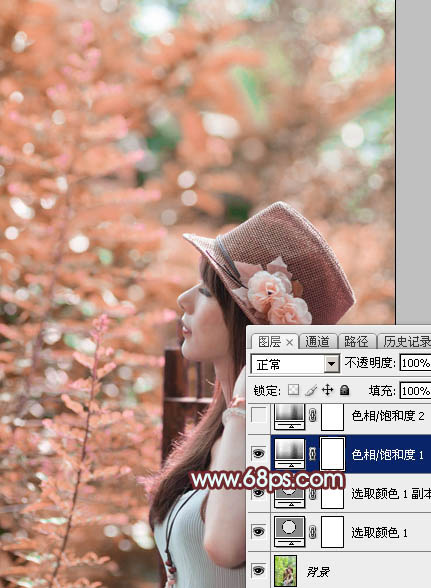 PS打造甜美粉红色秋季美女图7
