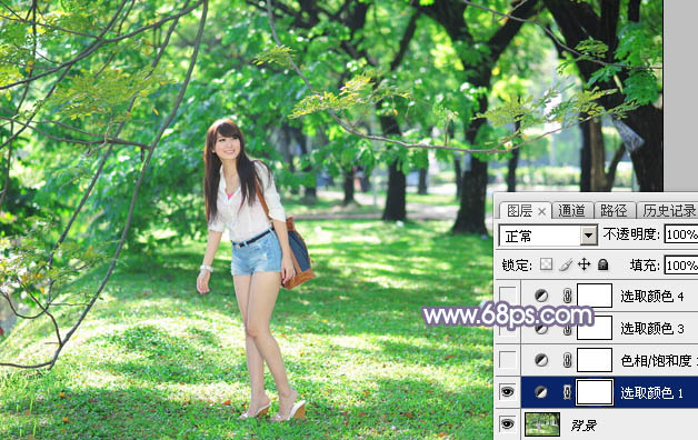 Photoshop打造唯美阳光下的秋季树林美女图片5