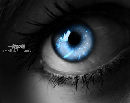PhotoShop制作漂亮的蓝眼睛黑白效果教程1