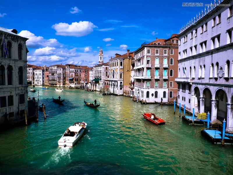 Photoshop调出威尼斯风景照片清新通透色彩7