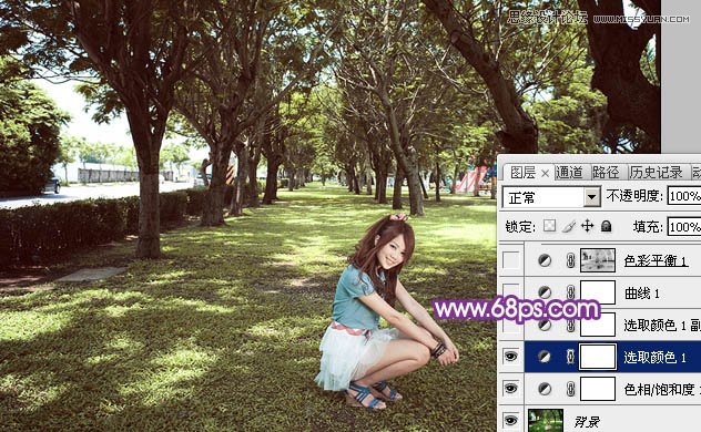 Photoshop调出夏季美女梦幻紫色效果7