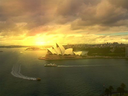 Photoshop给悉尼歌剧院加上霞光效果11