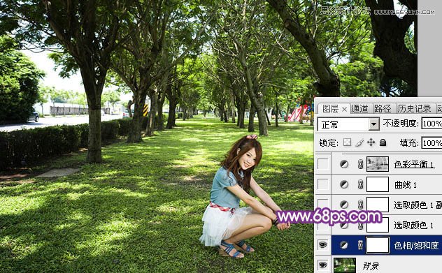 Photoshop调出夏季美女梦幻紫色效果4