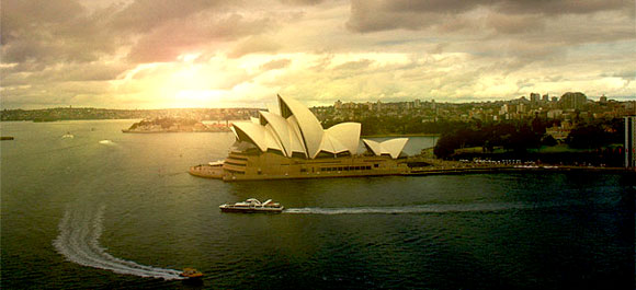 Photoshop给悉尼歌剧院加上霞光效果3