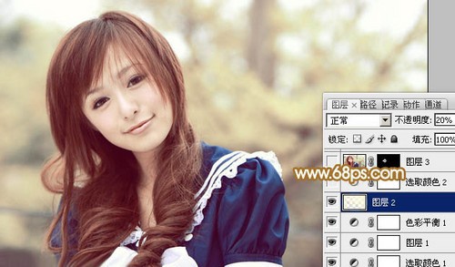 Photoshop打造唯美的淡黄色逆光外景人物图片13