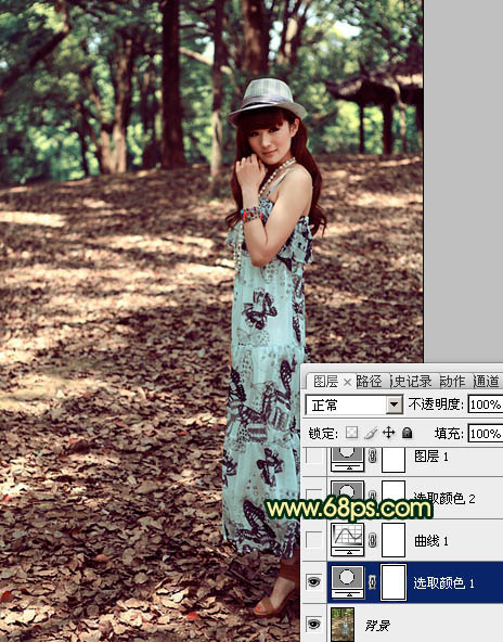 PS图片处理:树林人物照片润色美化教程7