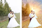 Photoshop给泛白的婚片增加柔美的霞光1