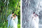 Photoshop给竹林婚片加上梦幻的淡调青蓝色1