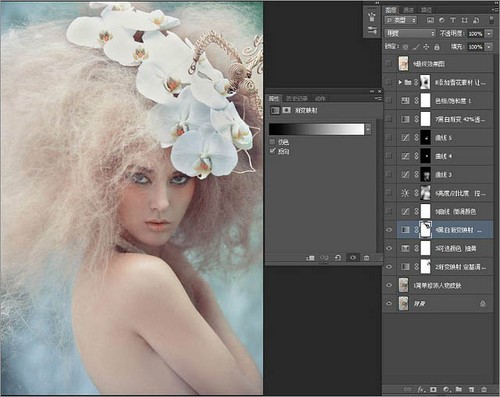 Photoshop给室内美女加上梦幻的暖色调10