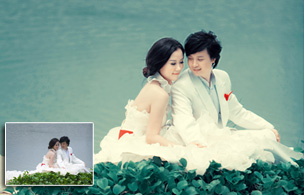 PhotoShop调出唯美温馨的婚纱照片后期调色教程1