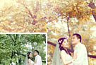 Photoshop给树林婚片加上浓郁浪漫的秋季色技巧1