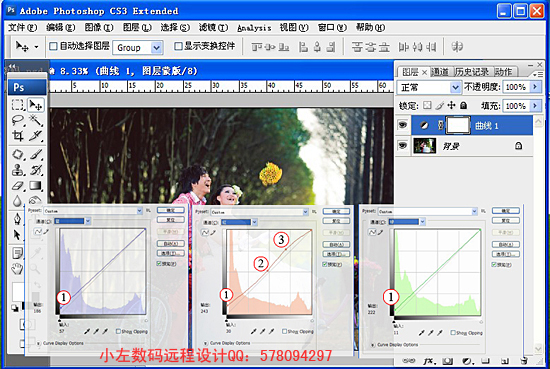 PS调出树林外景婚片唯美暖色光线效果教程4