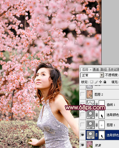 Photoshop调出春季外景图片柔美的粉红色5