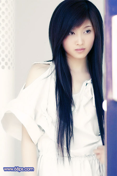 PhotoShop为美女照片调出淡紫艺术色调3