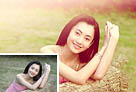 Photoshop给美女照片打造甜美的春季粉红色1