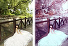 Photoshop给河边美女婚片调出梦幻的紫红色教程1