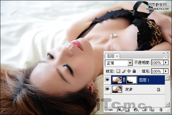 Photoshop给美女加上油嫩光滑的质感肤色5