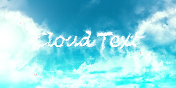 Photoshop制作清爽洁白的云朵字1