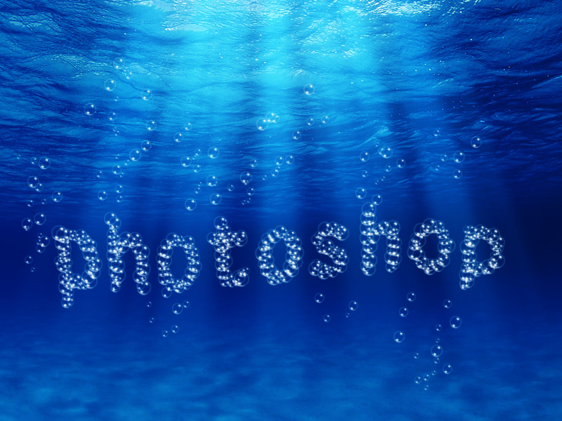 PhotoShop制作水底透明气泡文字效果教程2